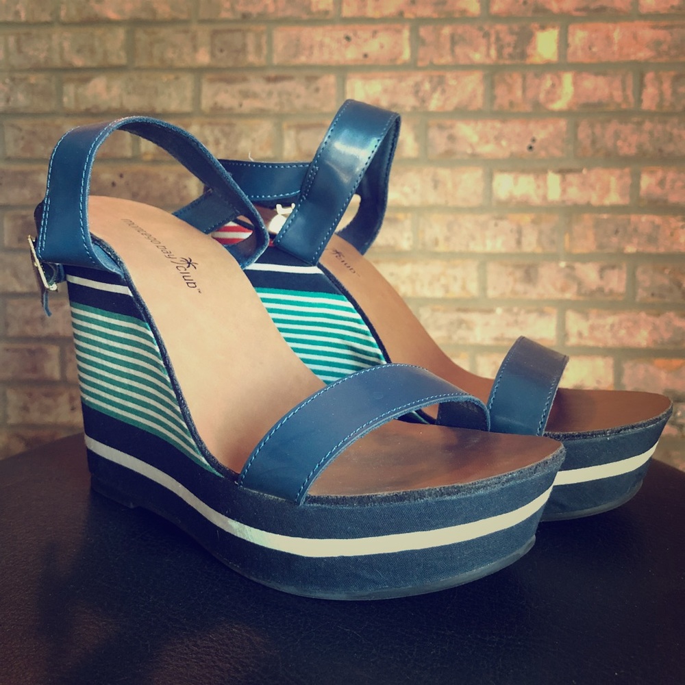 Blue Multi Nautical Wedges